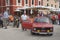 Parade of vintage cars in Novigrad, Croatia
