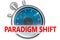 Paradigm shift banner on stopwatch