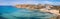 Paradise bay seascape panorama with azure water at Ghajn Tuffieha, Malta