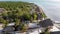 Paradise Coast Resort with Palm Trees and Hotels by Ocean, Zanzibar, Aerial view