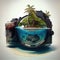 Paradise Island Underwater Photo, Tropical Landscape Abstract Generative AI Illustration