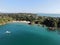 The paradise island Waiheke of New Zealand with its stunning beaches, coastlines, hill terrains and vineyards