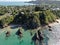 The paradise island Waiheke of New Zealand with its stunning beaches, coastlines, hill terrains and vineyards