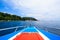 A paradise with perfect crystal clear sea on a speed boat