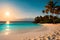 Paradise Personified: A Beach Scene with Turquoise Waters and Golden Sand with Generative AI
