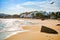 Paradise sand beach with turquoise blue water in Huatulco, Oaxaca, Mexico