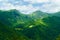 Paradise scenic view of the green mountain hills in the Albanian Alps