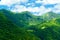 Paradise scenic view of the green mountain hills in the Albanian Alps