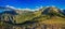 The Paradise Spray Waterfall and the Paradise Chalet at the foot of Botev Peak in Bulgaria