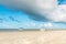 Paradise tropical Beach with boats in Brazil, Carneiros Beach, Pernambuco