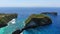 Paradise view with rocks on Nusa Penida Island. Aerial drone view