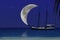 Paradise voyage with Moon sail.
