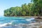 Paradise wild beach of Manzanillo Park in Costa Rica