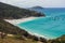 paradisiacal beaches of Atalaia in Arraial do Cabo, coast of Rio de Janeiro, Brazil. Aerial view