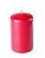 Paraffin candles, red, isolate on a white background, close-up p