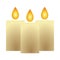 Parafine candles fire isolated icon