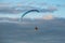 paraglide with a motor high in the sky