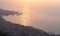 Paraglider above Jounieh, in sunset light