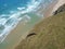 Paraglider above Perranporth beach