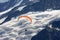 Paraglider above the Upper Grindelwald Glacier