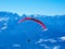 Paraglider in the alps in winter