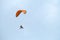 Paraglider flies