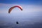 Paraglider flies