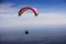 Paraglider flies