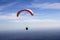 Paraglider flies