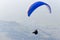 Paraglider flies in the sky