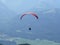 Paraglider flight from the summit of Schafberg, Austria