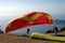 Paraglider fly from Mount Babadag