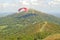 Paraglider flying in the Malvern hills