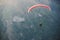 Paraglider flying over Aurlandfjord, Norway