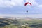 Paraglider flying in Peak District UK