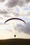 Paraglider flying in Peak District UK