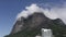 Paraglider in front of a mountain. Extreme sports.