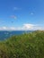 Paraglider near cliff along baltic sea coastline