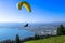 Paraglider over the Zug city, Zugersee and Swiss Alps