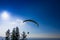 Paraglider over the Zug city, Zugersee and Swiss Alps