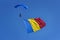 Paraglider with Romanian flag