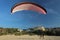 Paraglider sail with petrol engine and propeller with protection during take-off