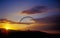 Paraglider at sunset.