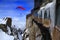 Paraglider switzerland landscape snow hobby extre