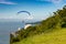 Paraglider takeoff, SÃ£o Vicente City, SÃ£o Paulo State coast.