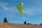 Paraglider takes off