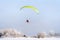 paraglider with two people in flight