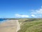 Paragliders above Perranporth Beach