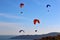 Paragliders above Start Bay