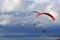 Paragliders above Whitsand Bay